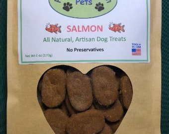 Salmon Dog Treats:  Grain-free; Organic ingredients;  with turmeric; Home baked; Human-grade