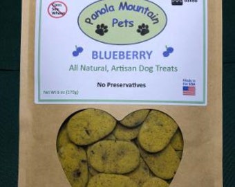Blueberry Dog Treats: Grain-free;  Organic ingredients; with turmeric; Home baked; Human-grade