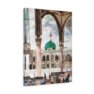 Madinah Prayer Space Veiw, Quality Canvas Wall Art Print, Ready to Hang Wall Art Home Decor