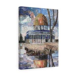 Dome of the Rock Reflection, Quality Canvas Wall Art Print, Ready to Hang Wall Art, Home Decor