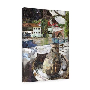 The Old Bridge in Konjic, Bosnia, Quality Canvas Wall Art Print, Ready to Hang Wall Art Home Decor