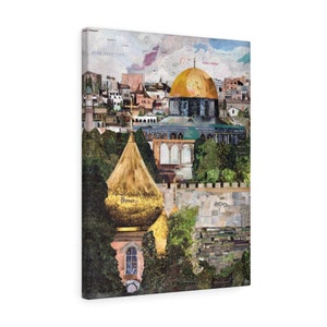 Peace in Jerusalem, Palestine Art, Quality Canvas Wall Art Print, Ready to Hang Islamic Wall Art Home Decor