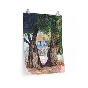 Dome of the Rock Between Trees, Palestine Poster, Palestine Art, Jerusalem Art, Islamic Wall Art, Islamic Poster, Islamic Gift
