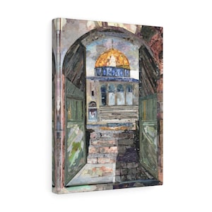 Dome of the Rock Entrance, Quality Canvas Wall Art Print, Ready to Hang Islamic Wall Art Home Decor