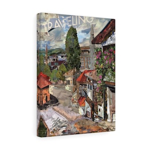 Kleine Straße Sarajevo, Qualität Leinwand Wand Kunstdruck, bereit zum Aufhängen WandKunst Home Decor