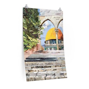 Palestine Poster, Dome of the Rock, Palestine Art, Jerusalem Art, Islamic Wall Art, Islamic Poster, Islamic Gift