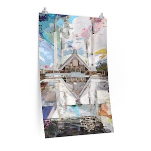 Pakistan Faisal Mosque Poster, Pakistan Art, Pakistan Poster, Islamic Wall Art, Islamic Poster, Islamic Gift