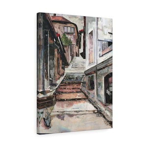 Alte Stadtallee, Sarajewo, Bosnien, Qualitäts Leinwand Wand Kunstdruck, Fertig zum Aufhängen Wand Kunst Home Decor