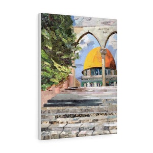 Kuppel der Felsstufen, Jerusalem, Palästina, Qualität Leinwand Wand Kunstdruck, bereit zum Aufhängen Wandkunst Home Decor