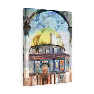 Golden Dome of the Rock, Premium-Qualität Leinwand Wand Kunstdruck - Alisa Galerie