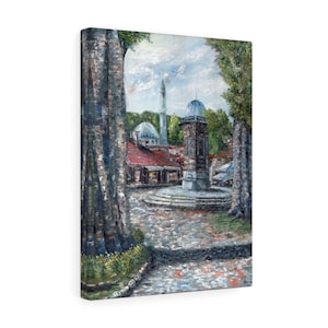 Sebil at Bascarsija, Sarajevo, Bosnia, Quality Canvas Wall Art Print, Ready to Hang Wall Art Home Decor