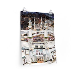 Makkah at Night, Islamic Poster, Islamic Wall Art, Islamic Gift