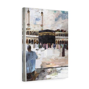 Kaaba Relaxation, Makkah, Quality Canvas Wall Art Print, Ready to Hang Wall Art Home Decor