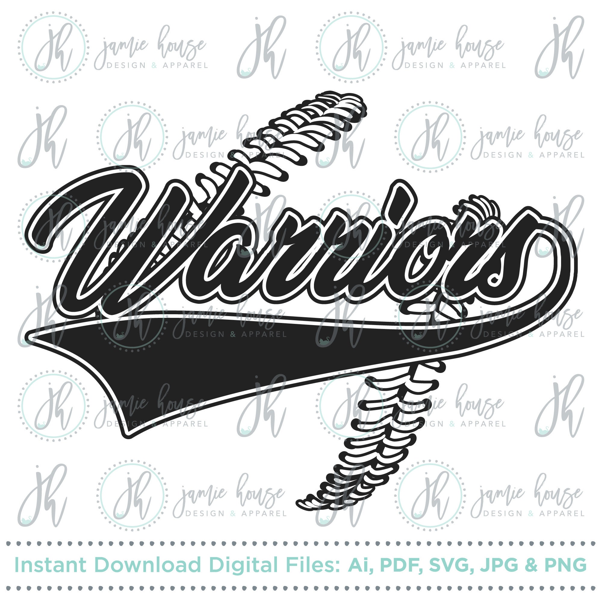 Warriors Baseball Warriors Softball SVG Cut File warriors Etsy