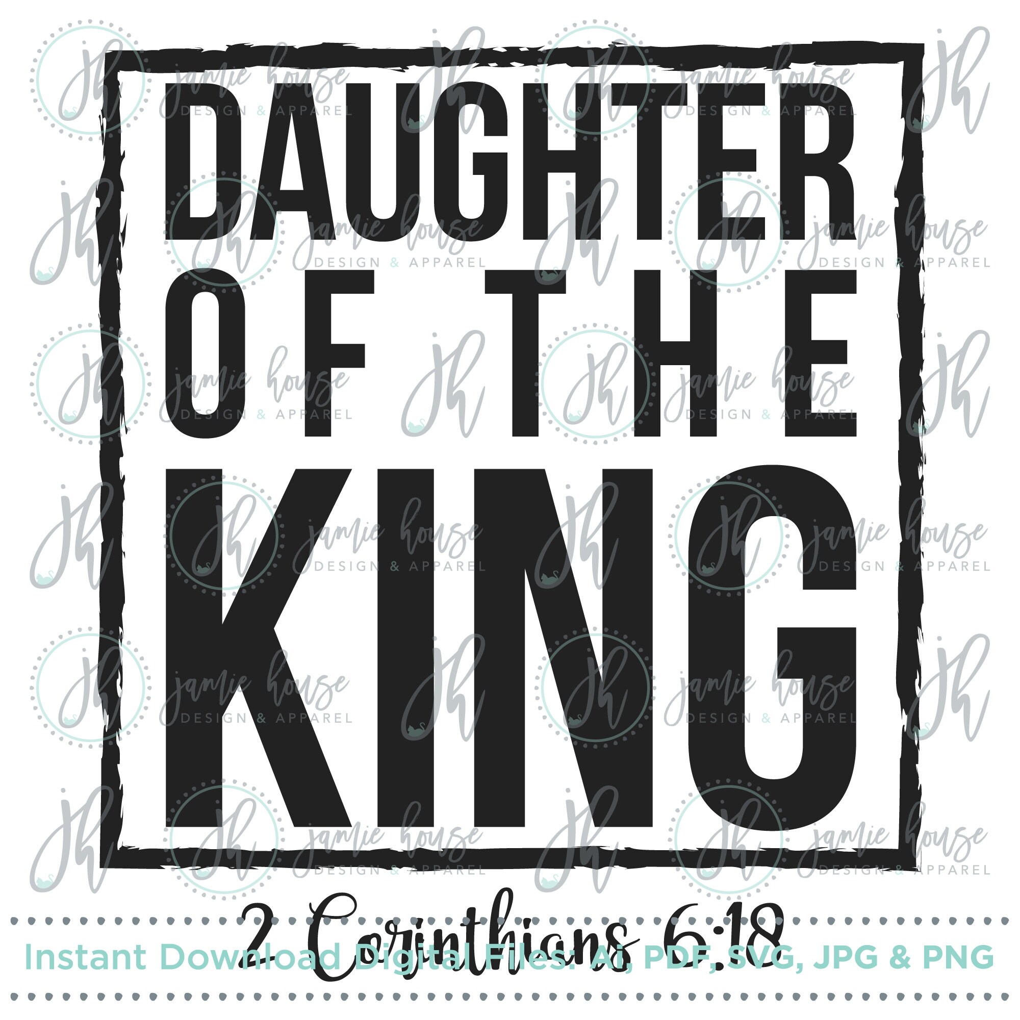 Daughter of the King SVG Cut File scripture Bible Biblical | Etsy