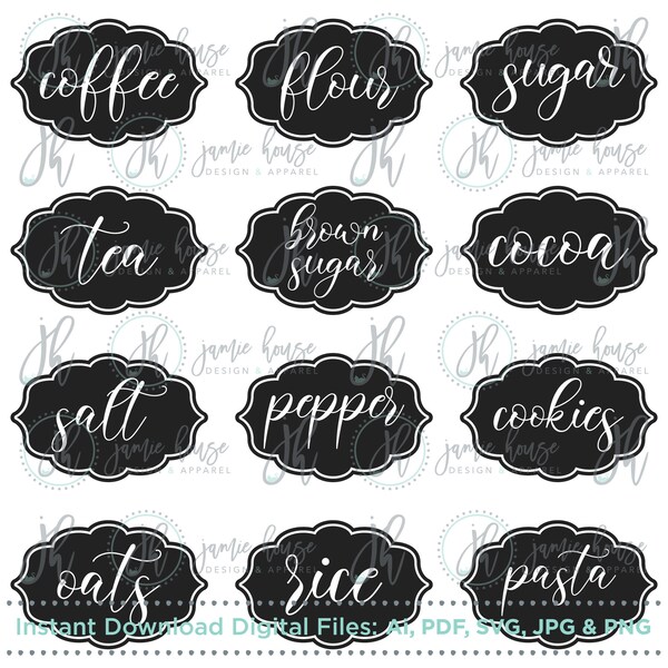 Canister Labels Svg Etsy