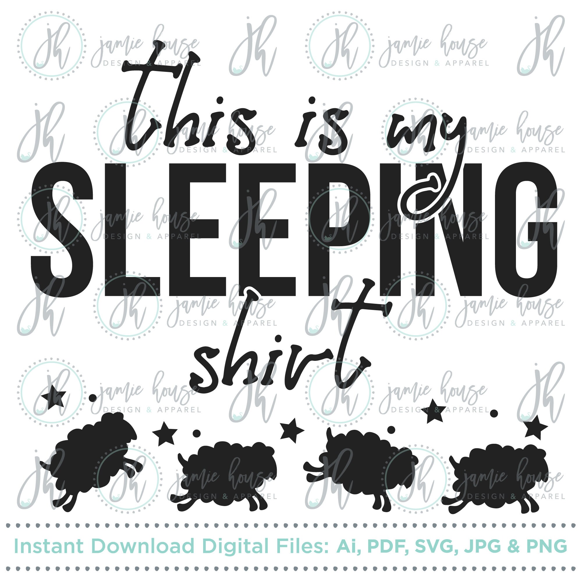This is My Sleeping Shirt SVG Cut File sheep Stars Toddler Etsy
