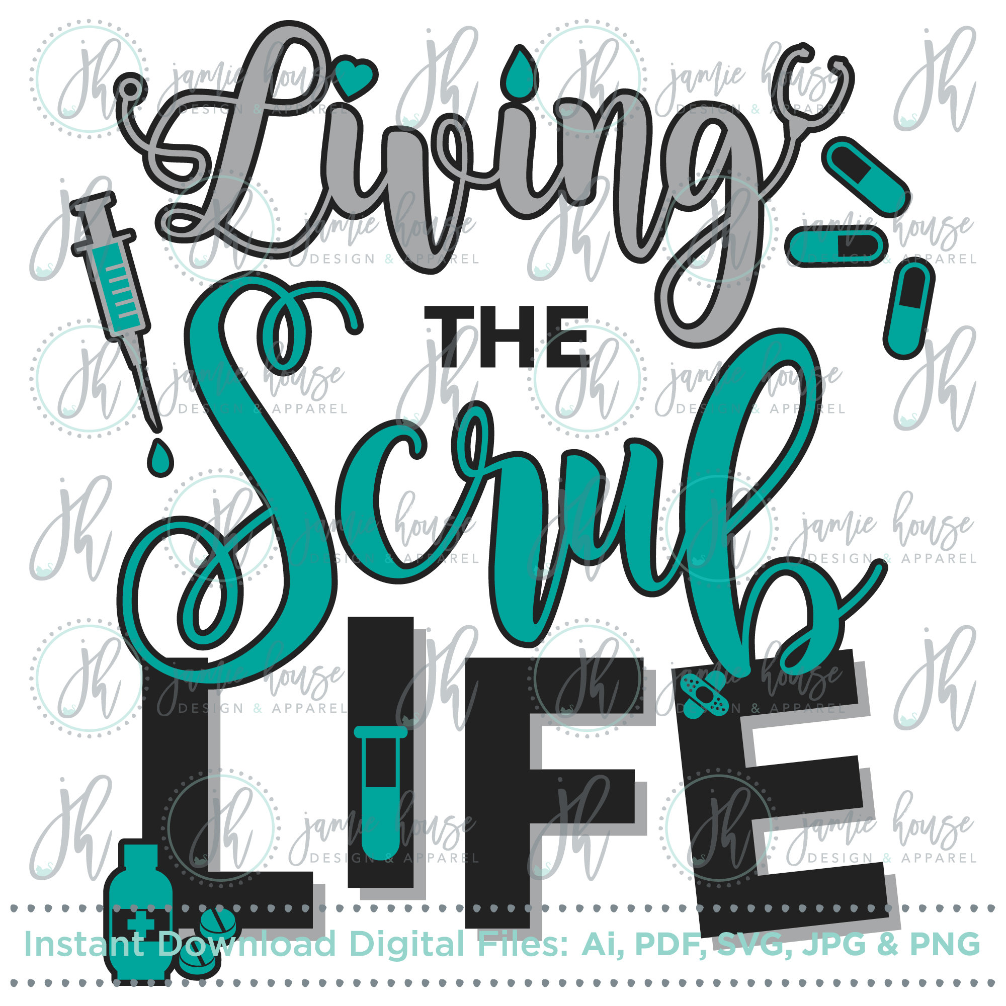 Scrub Life Svg Scrub Life Stethoscope Heartbeat Svg S - vrogue.co