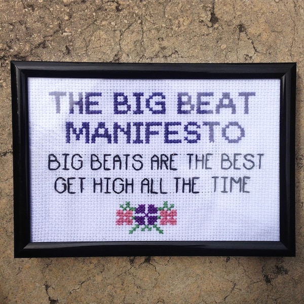 Peep Show Cross Stitch Pattern PDF - The Big Beat Manifesto - peepshow / crossstitch / counted charts /modern cross stitch /