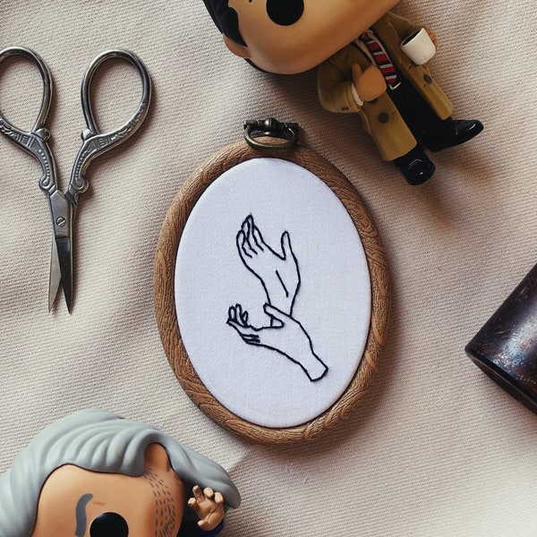 Twin Peaks “Meanwhile” hands embroidery | Laura Palmer | Dale Cooper | David Lynch