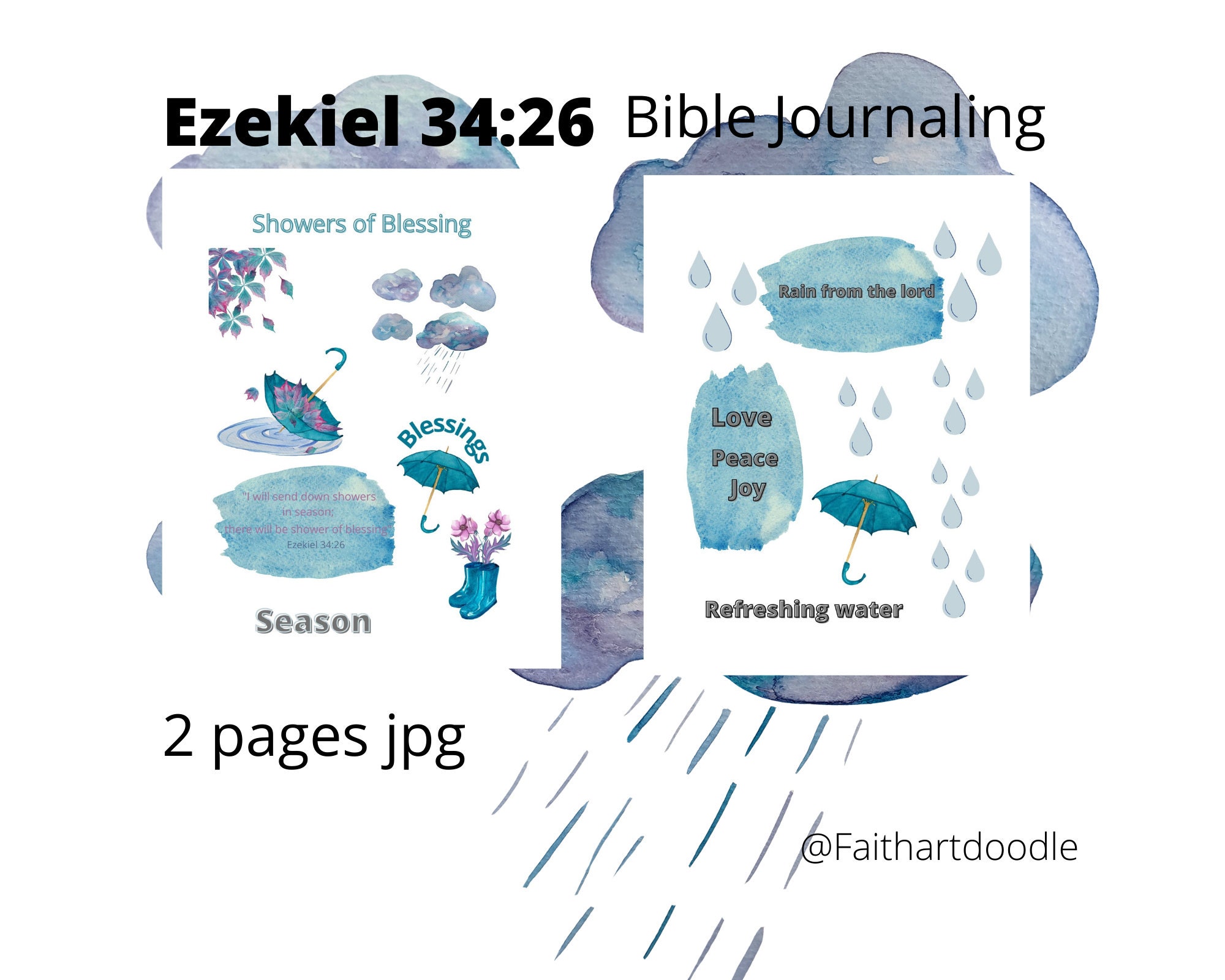 Showers of Blessings Ezekiel 3426 Bible Journaling Bible Etsy