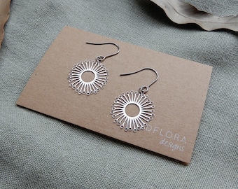 Flowering Gum Earrings: Stainless Steel Botanical Wild Flower Earrings