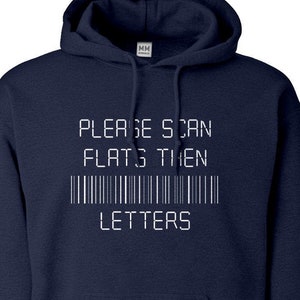 Sudadera con capucha Por favor escanee planos luego letras unisex sudadera con capucha para adultos