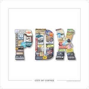Portland PDX -Craft Brew Poster - All the iconic craft brewers of Portland on one poster- Portland Oregon