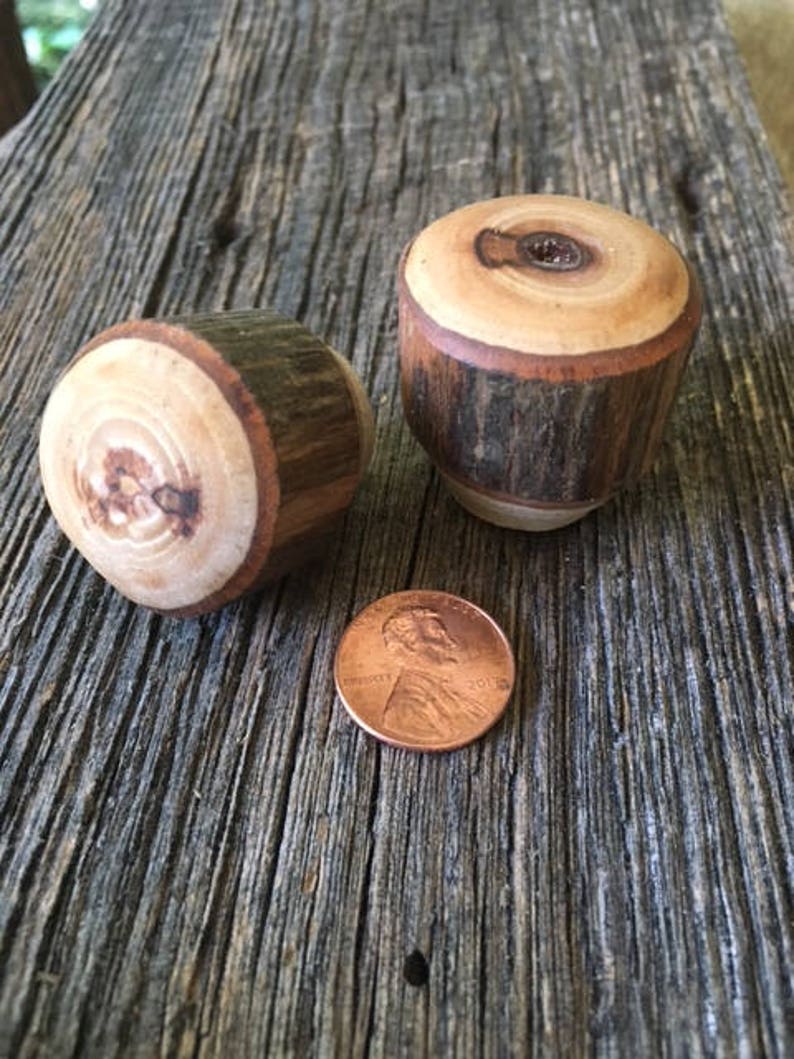 Rustic Furniture Drawer Knobs Kitchen Cabinet Hardware Hickory Wood Pulls