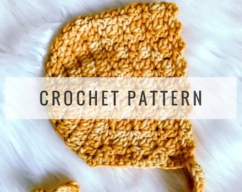 Eleanor Bonnet GEHAAKT PATROON / Haakpatroon / Baby Bonnet / Pasgeboren / Baby / Bonnet / Babymutsje / Foto Prop / PDF