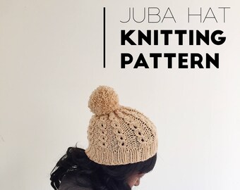 PATRÓN Gorro Juba de Punto / Patrón de Punto / Patrón de Tejido / Gorro con Pompón / Patrón de Descarga Instantánea / PDF