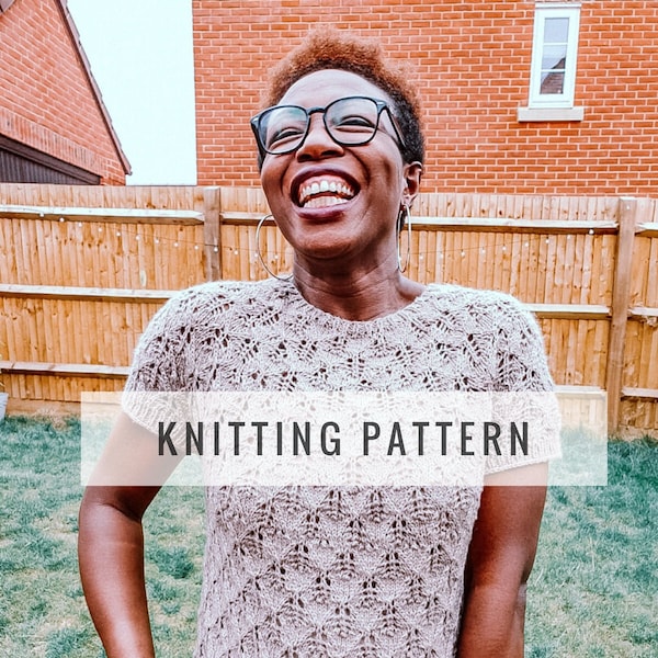 Arewa short sleeve lace pullover PATTERN / Knit Pattern / Pullover Pattern / Sweater Pattern / Lace Pattern / Instant Download Pattern / PDF