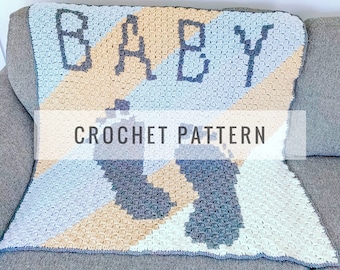 Little Bubba c2c Graphgan Baby Blanket / CROCHET PATTERN / Baby Blanket / Newborn / Stroller / Car Seat / Baby Shower / Photo Prop / PDF