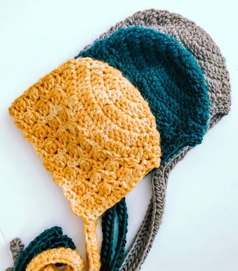 Eleanor Bonnet CROCHET PATTERN / Crochet Pattern / Baby Bonnet / Newborn / Infant / Bonnet / Baby Hat / Photo Prop / PDF image 2