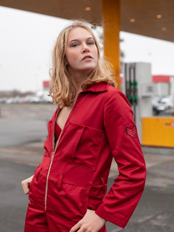 red boiler suit womens