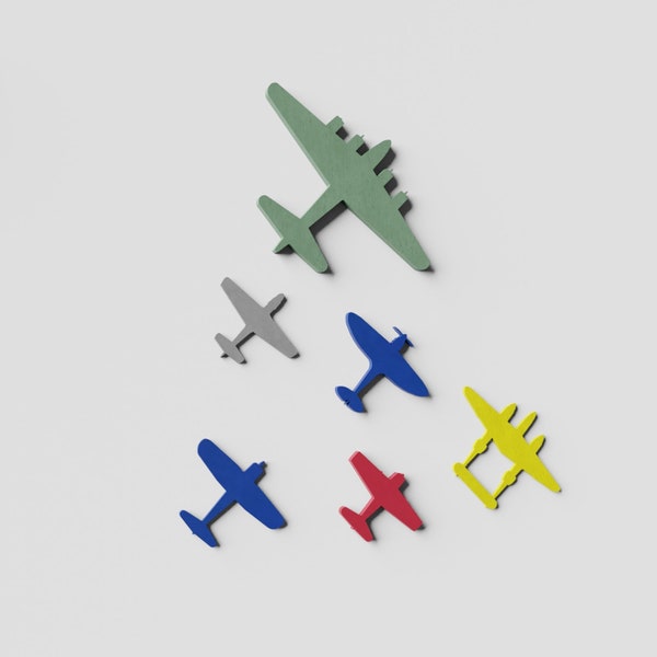 WW2 Airplane Silhouette Wood Wall Decor - Perfect for Kids and Adult Aviation Enthusiasts alike!