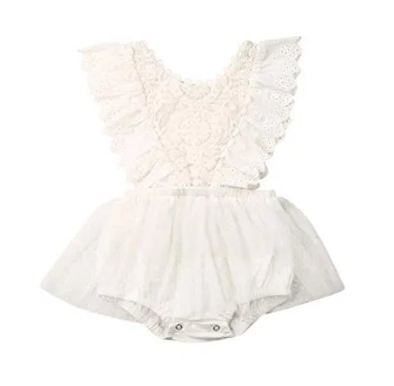 Cake Smash Romper Baby Girl Birthday Outfit White Lace Etsy