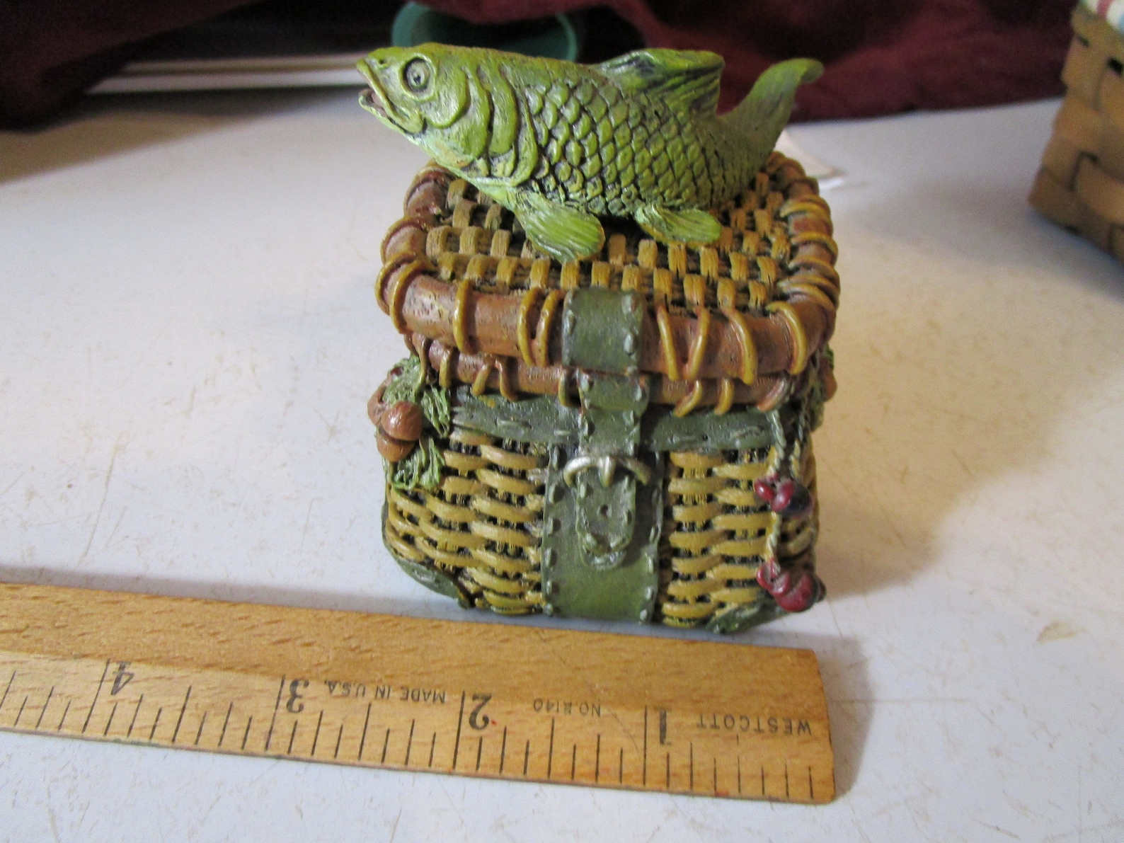 Four Vintage Fishing Décor Items Fish Creel Fish Basket Etsy