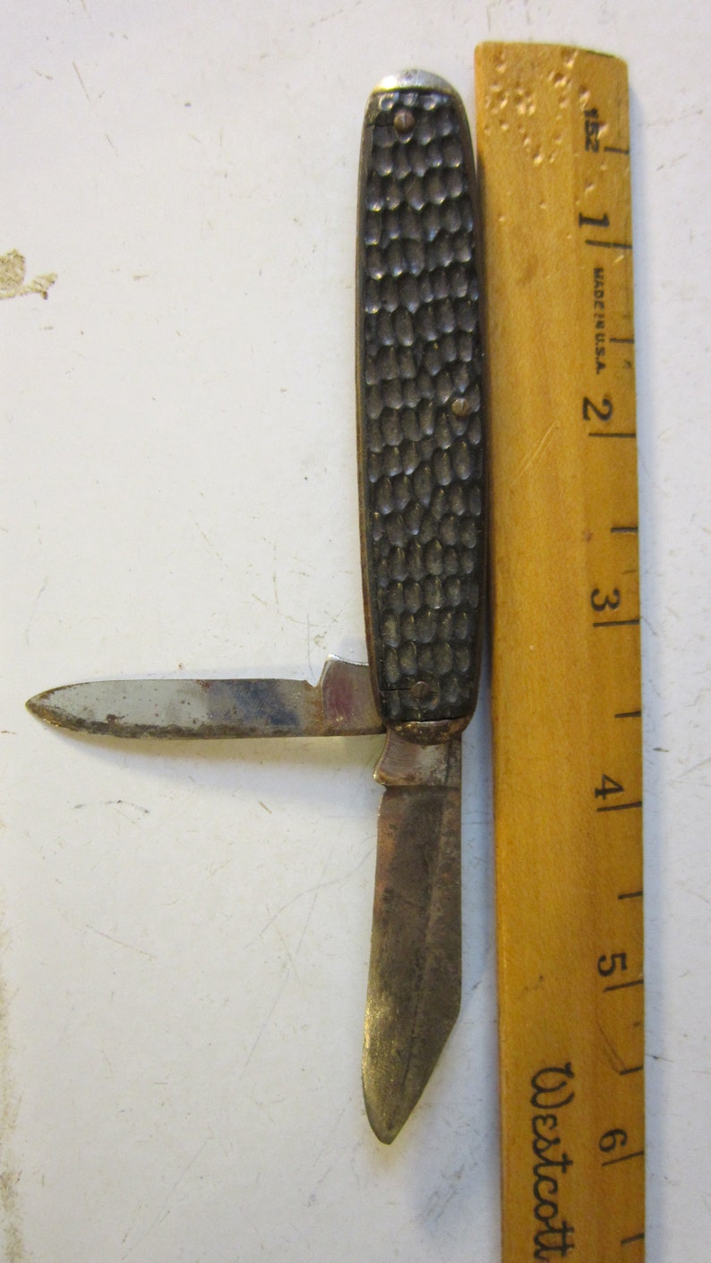 Vintage Utica Cutlery Co. Utica NY 2 Blade Jack Knife Black Etsy