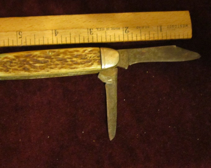 Camillus New York 16. HEAVY EQUAL END Jack Knife, Brownstag Handle Etsy