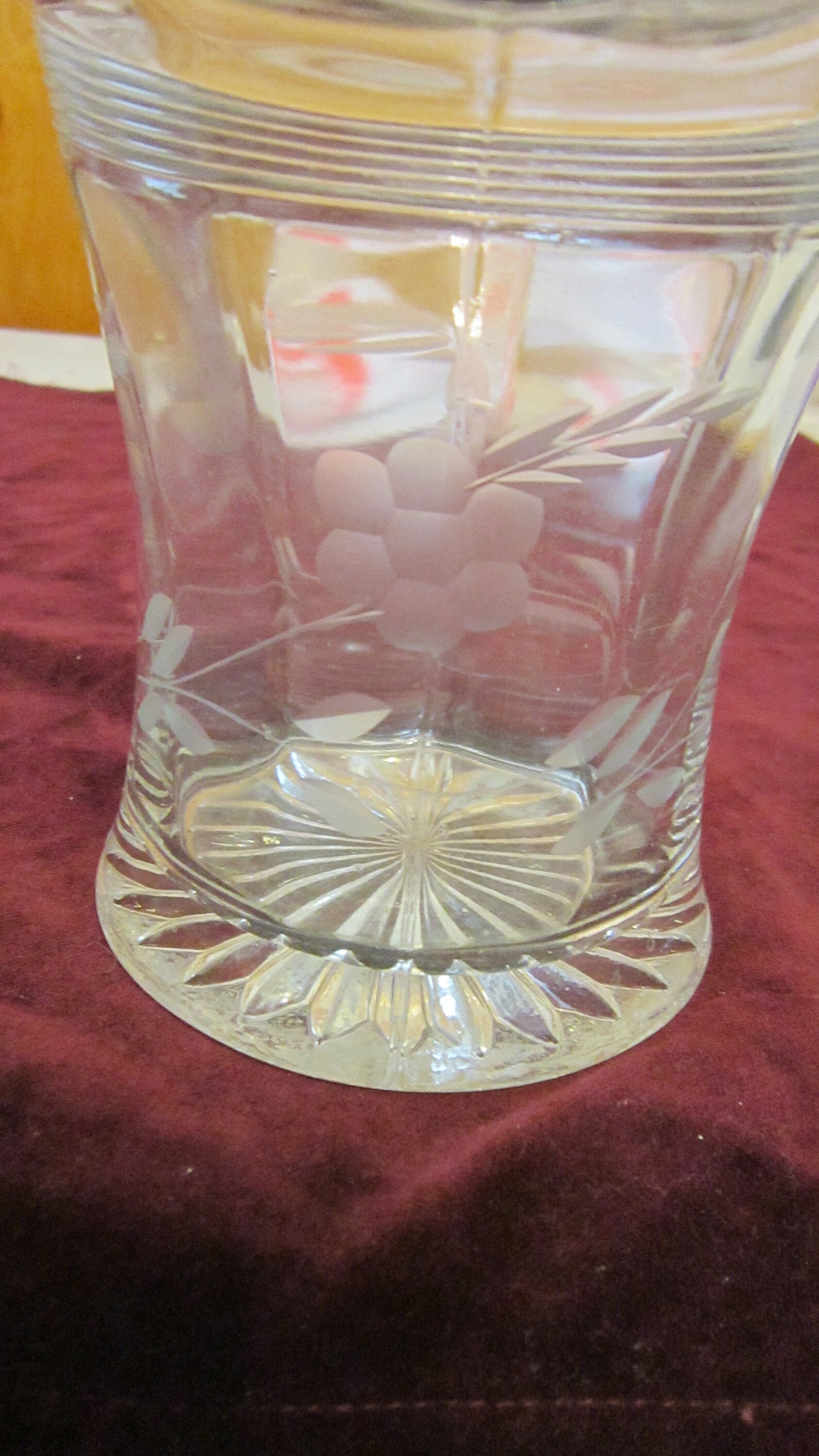 Vintage Clear Glass Flower Etched Depression Era Basket Etsy