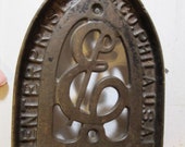 Antique Cast Iron Sad Flat Iron Trivet Enterprise MFG. Co. Phila. USA