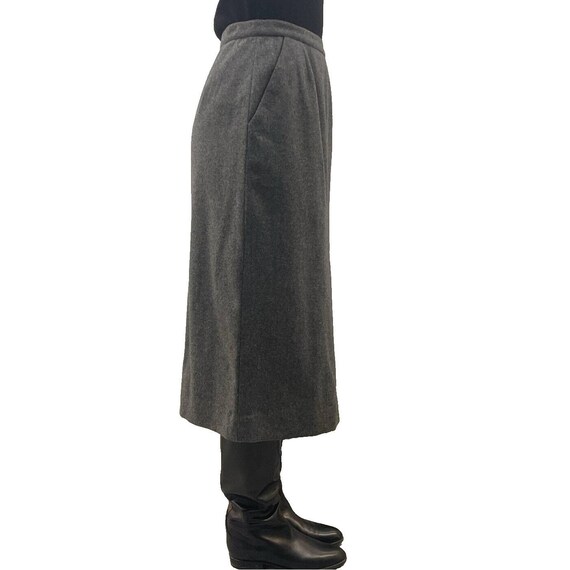 Chanel Wool Midi Pencil Skirt in Grey Size EUR 44 - image 4