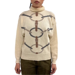 HERMES Paris Camel Turtleneck Sweater Size 42