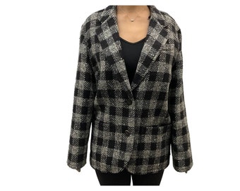 Paul Costelloe blazer en laine à carreaux vintage poches boutons veste de costume taille US 4