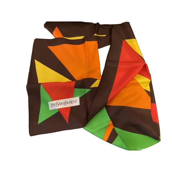 YSL 1980s MCM Abstract Women's Geometric Pattern … - image 3