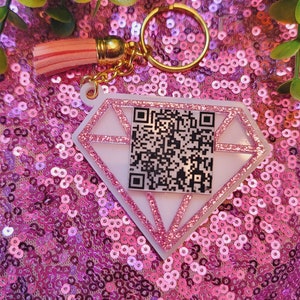 Diamond QR code Keychain svg