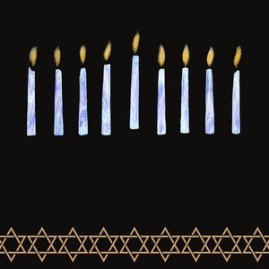 Hanukkah Candles Digital Wallpaper
