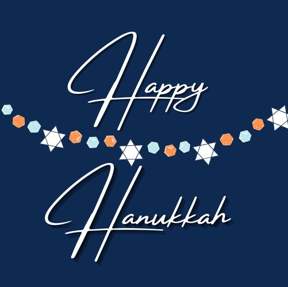 Happy Hanukkah Banner Pattern Wallpaper by DEC02 | Society6