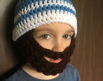 All Sizes Infant to Adult Crochet Beard Hat  Beard Beanie Handmade Adjustable